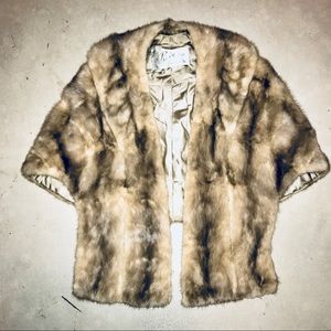 Grey mink vintage wrap mint condition size M